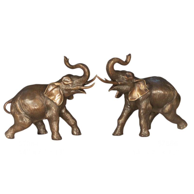 SRB057864-66 Bronze Trumpeting Elephants Sculpture Set by Metropolitan Galleries Inc.