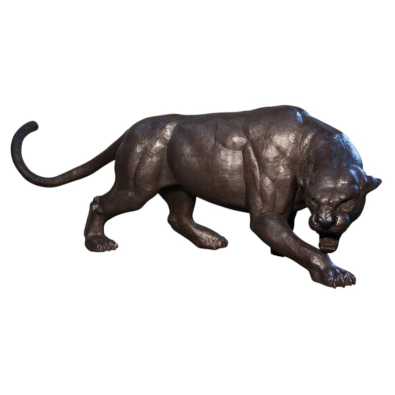 SRB057997 Bronze Snarling Panther Sculpture by Metropolitan Galleries Inc.