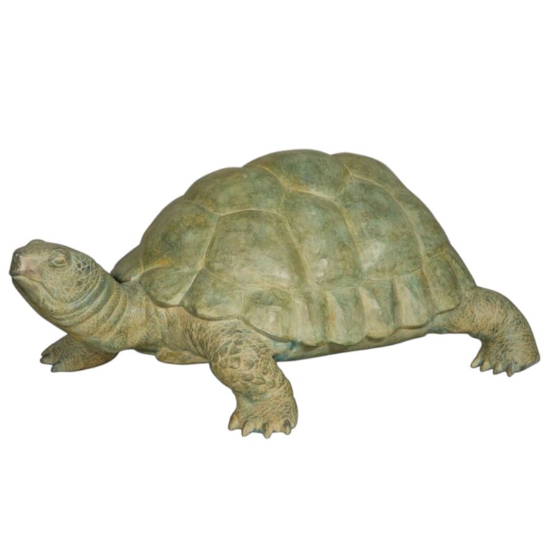 SRB058480- GR Bronze Medium Turtle Fountain Sculpture in Verdigris Patina by Metropolitan Galleries Inc.
