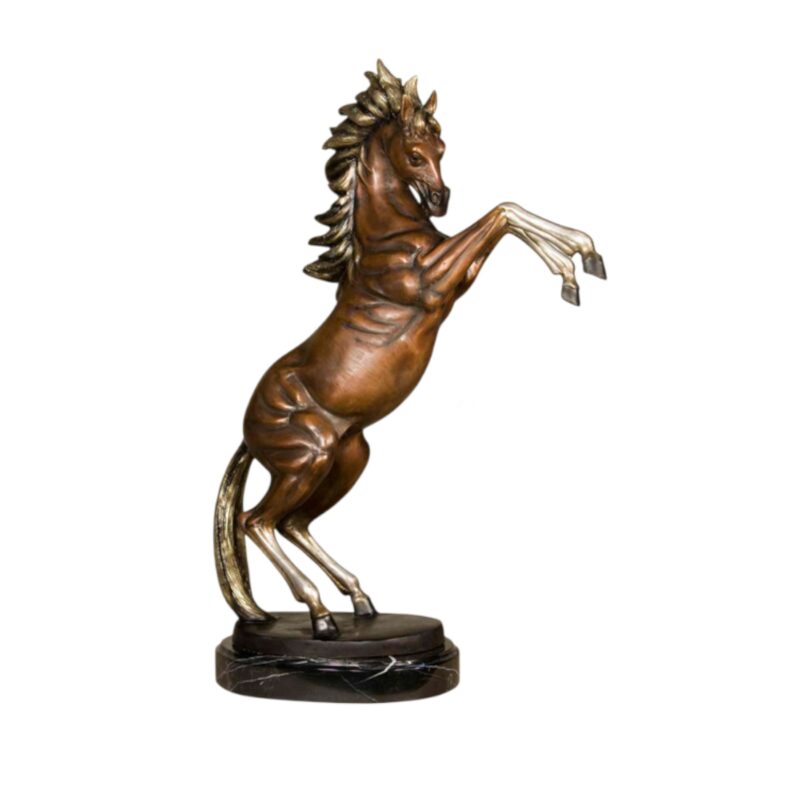 SRB058568 Bronze Rearing Horse Sculpture by Metropolitan Galleries Inc.