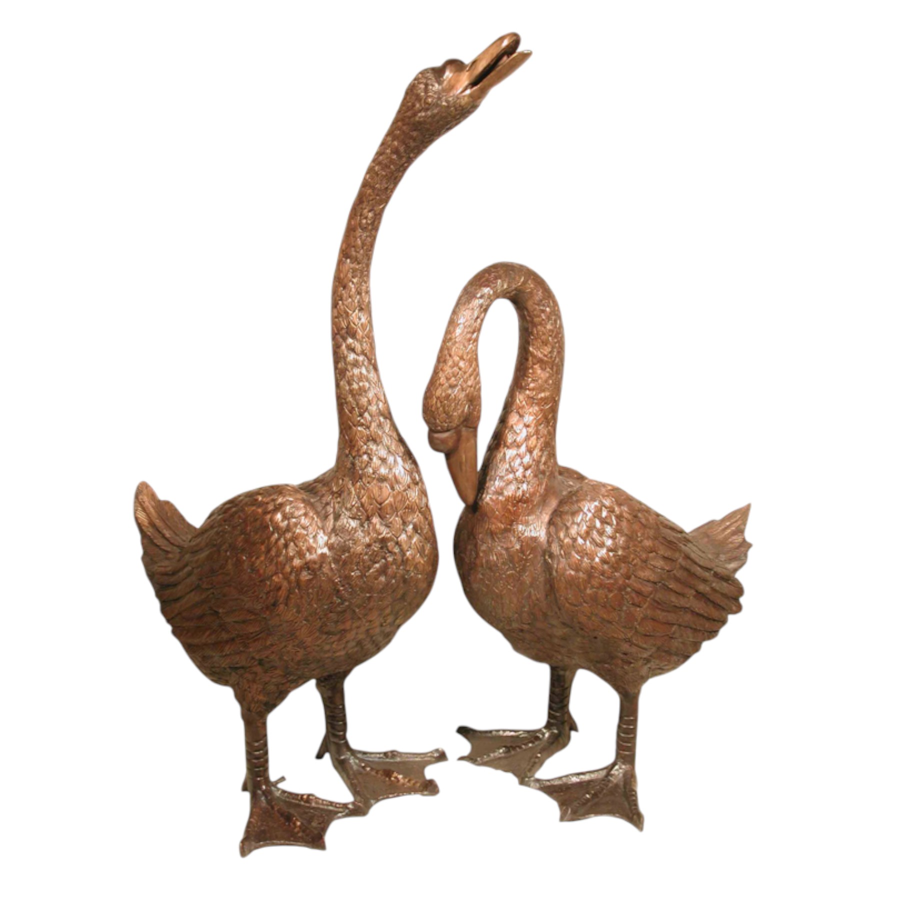 Bronze Swan Sculpture Set