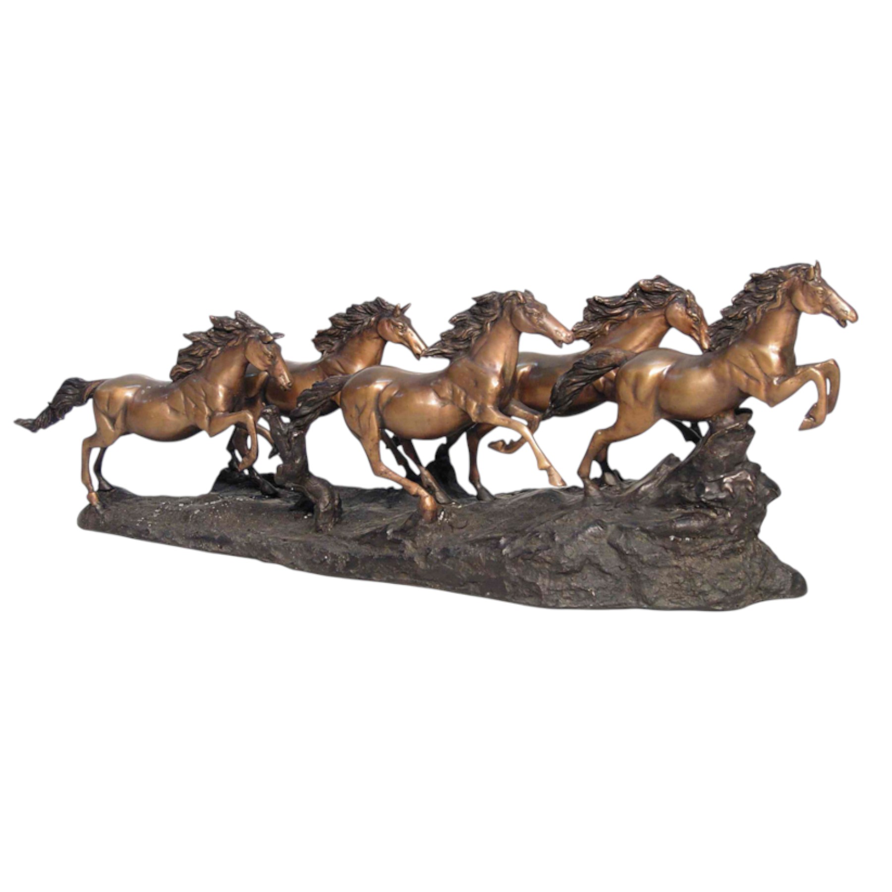 SRB074205 Bronze Running Horses Tabletop Sculpture by Metropolitan Galleries Inc.