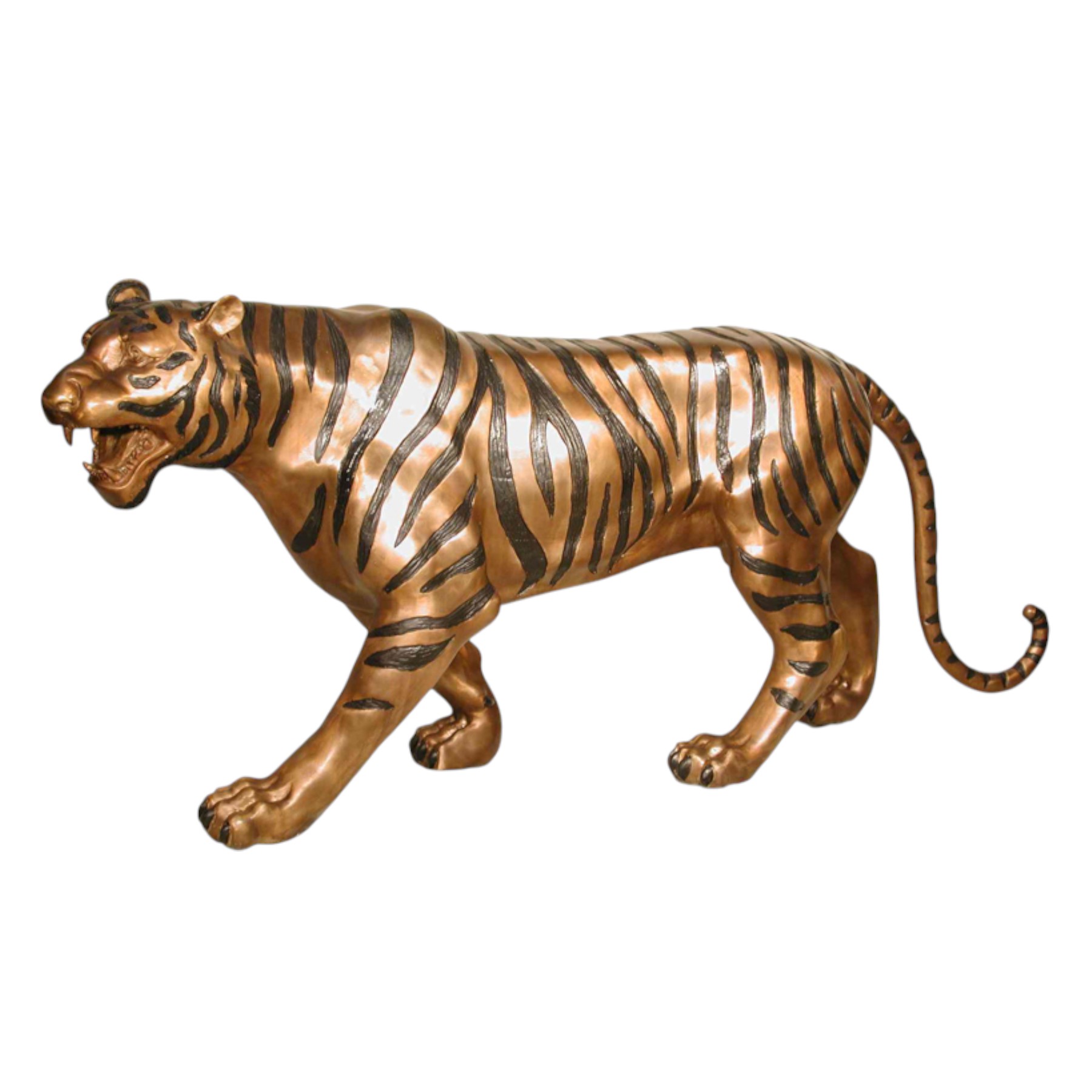 SRB077030 Bronze Walking Tiger Sculpture by Metropolitan Galleries Inc.