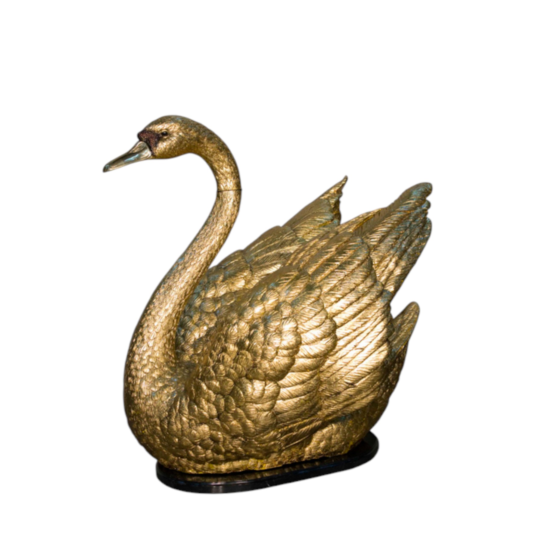 SRB081043-G Bronze Golden Swan Sculpture by Metropolitan Galleries Inc.