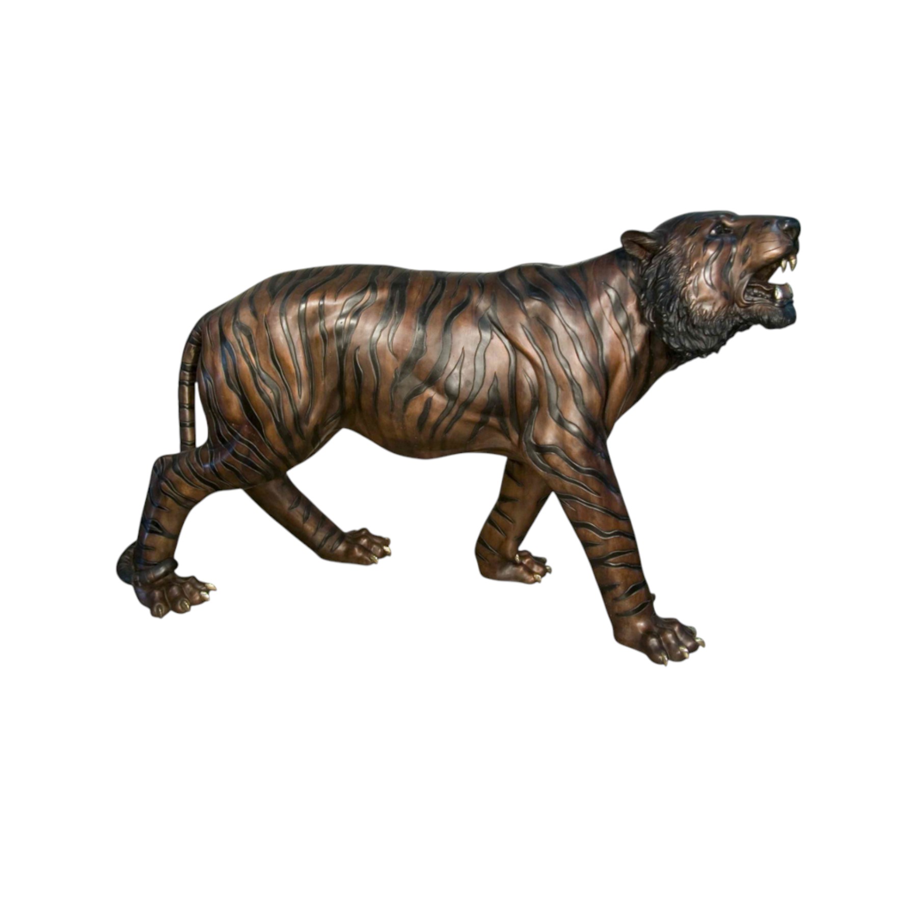 Bronze Walking Tiger Sculpture